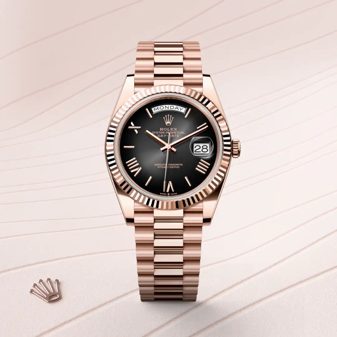Rolex Day-Date 40 in 18 kt Everose gold, M228235-0055 | Tapper's