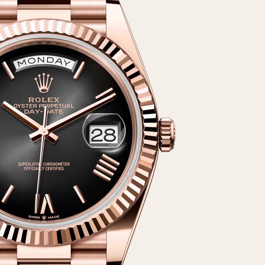 Rolex Day-Date 40 in 18 kt Everose gold, M228235-0055 | Tapper's