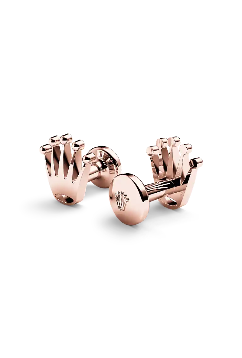 ROLEX クラウン カフリンクス ピンクゴールドカラー Rolex 'Crown' cufflinks, 18 kt Everose gold, a1015 | Tapper's Jewelry