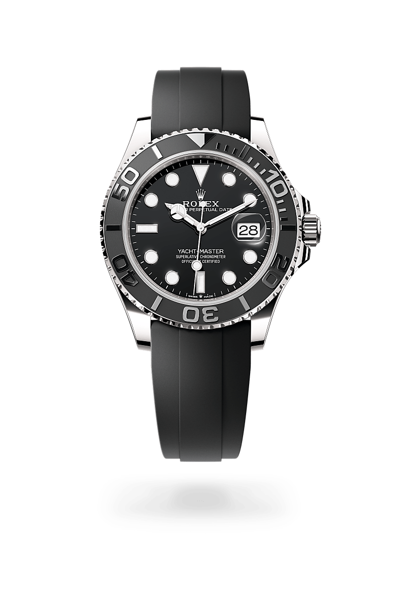 ROLEX Yacht-Master ブラック ラバーバンド Rolex Yacht-Master 40mm Rose Gold - Black Dial - Oysterflex