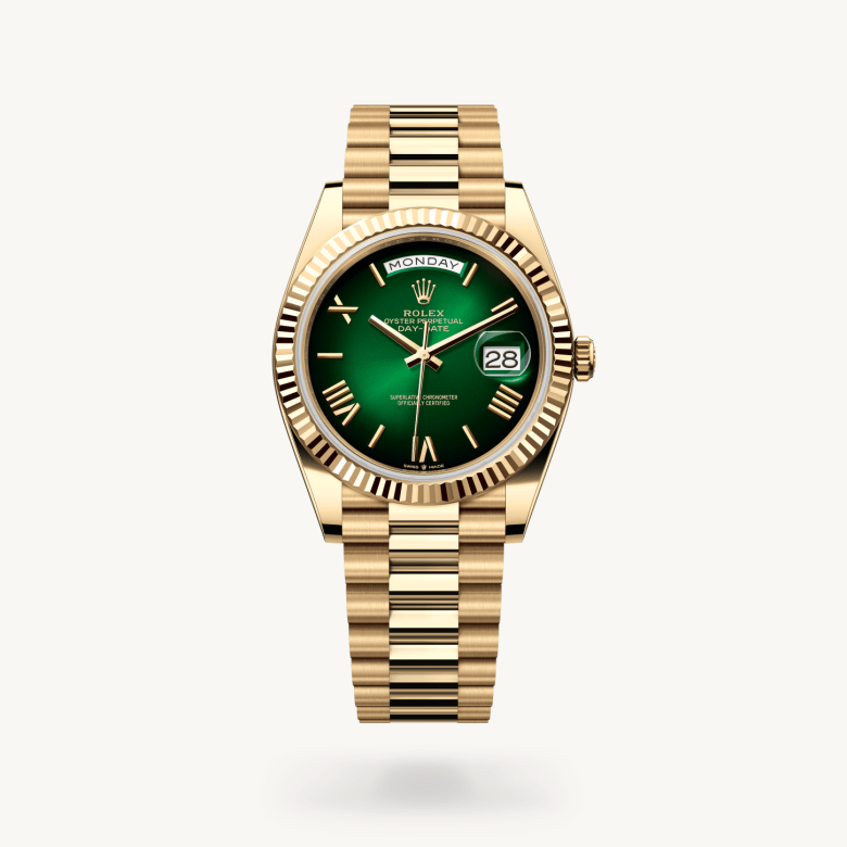 ROLEXディスプレイ Rolex Day-Date 40 in 18 kt yellow gold, M228238-0069 | Tapper's